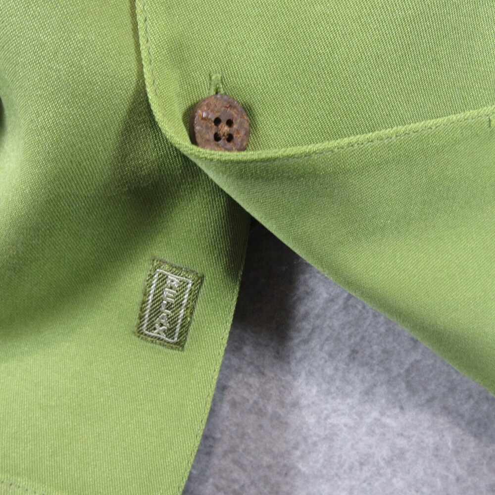 Tommy Bahama Mens Shirt Relax L Solid Light Green Silk Camp Resort Button Loop - Picture 4 of 8